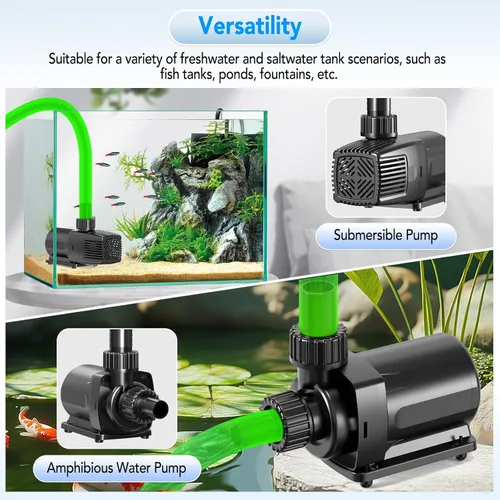 Miniatura 4 de hygger Bomba de agua ajustable para acuario de 24 V CC, bomba de retorno silencioso de 30 dB, control de flujo de 10 velocidades, protección