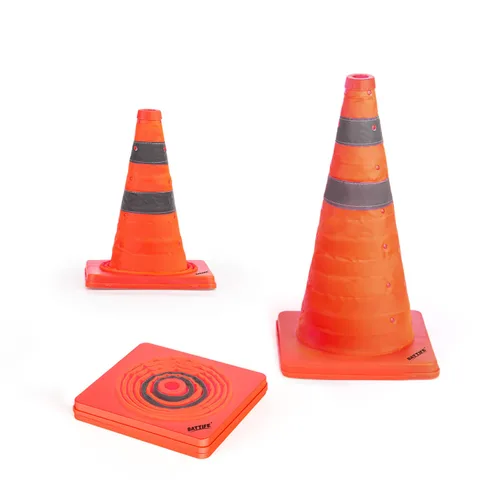 Miniatura 7 de BATTIFE [Paquete de 2] Conos de seguridad de tráfico plegables de 36 pulgadas, conos naranjas, conos emergentes multiusos con collar reflectante