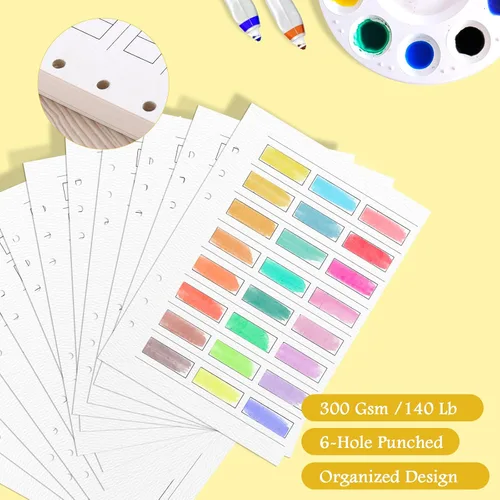 Miniatura 5 de 25 hojas de papel de acuarela A5 para artistas, hojas sueltas, 140 libras, 100 % algodón, sin ácidos, tamaño de viaje, para pintores, diario