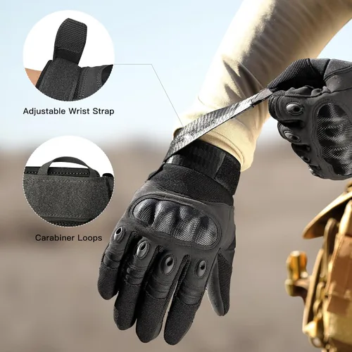 Miniatura 5 de FREE SOLDIER Guantes de exterior para hombres, guantes de motocicleta para ciclismo, senderismo, camping, escalada, guantes de airsoft