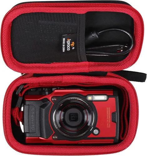Miniatura 10 de Aproca Funda para cámara compatible con cámara digital OM SYSTEM Olympus Tough TG-7/TG-6, bolsa de almacenamiento portátil para cámara y accesorios