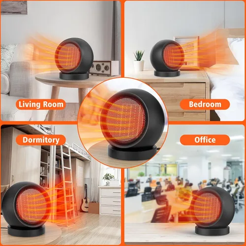 Miniatura 7 de Coolfor Calentador de escritorio, calentador de espacio de eficiencia energética de 600 W, calentador eléctrico de escritorio de cerámica PTC