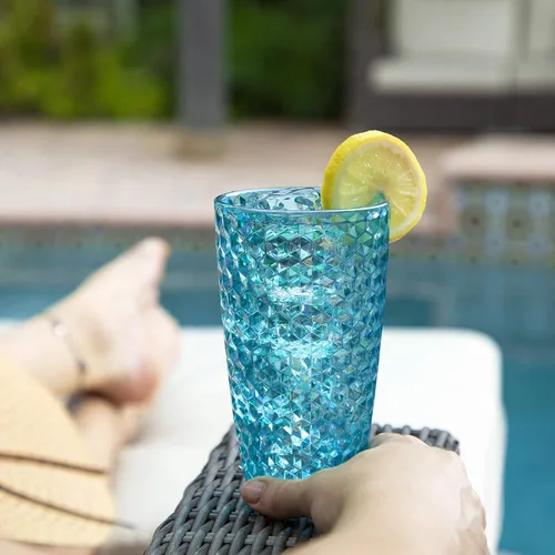 Miniatura 9 de BELLAFORTE Vaso alto de plástico Tritan inastillable, juego de 4, 19 onzas, vasos Laguna Beach, vasos irrompibles de Tritan para fiestas, sin BPA