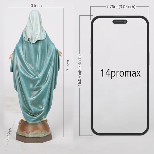Miniatura 4 de BC Figura católica de Nuestra Señora de Gracia, estatua de la Virgen María, Madre Santa, de 17.8 cm de alto, regalo religioso para decoración