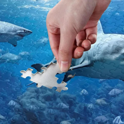 Miniatura 4 de Rompecabezas de tiburones de 1000 piezas para adultos, juego de rompecabezas grande desafiante para adultos y adolescentes, 29.5 x 19.7 pulgadas