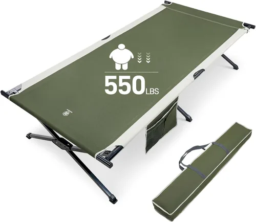 Miniatura 12 de EVER ADVANCED Catre de Campamento Extra Ancho para Adultos, Catres de Dormir de Tamaño Extragrande XXL, Cama Plegable con Bolsa de Transporte, 84.3