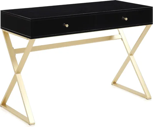 Miniatura 10 de BELLEZE Mesa de Tocador con 2 Cajones, Escritorio para Computadora de 45 Pulgadas, Mesa de Maquillaje Moderna, Mesa de Vestir, Escritorio para Blanco