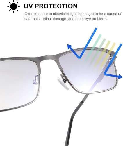 Miniatura 5 de YIMI Mens Blue Light Glasses Men Computer Gaming BlueLight Blocking Glasses Metal Anti Eyestrain Clear Lens Eye Protection