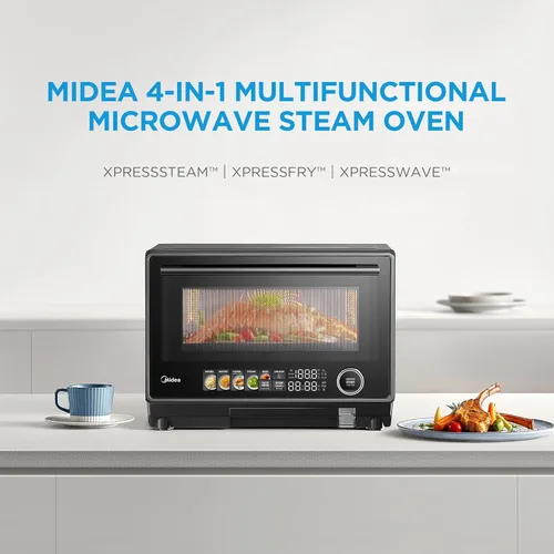 Miniatura 2 de Midea Horno de Microondas y Vapor 4 en 1 Multifuncional, Combo Freidora de Aire, Vaporera y Horno de Microondas, 32 Funciones Automáticas, Potencia