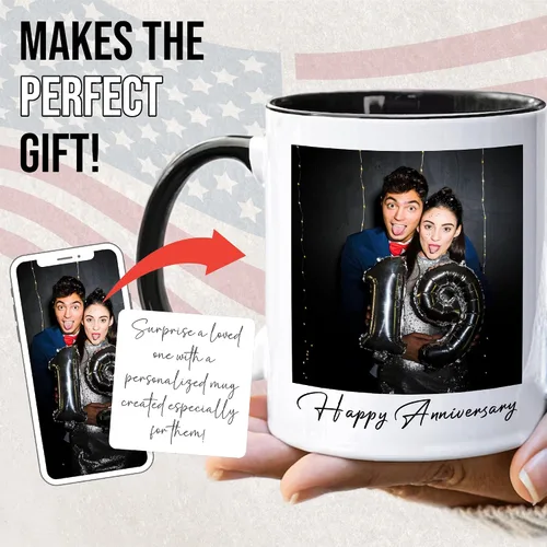 Miniatura 2 de Taza de café personalizada con texto y foto, taza personalizada, ideas únicas, regalos para hombres, mujeres, mamá, papá, novia, novio, amigo, Negro