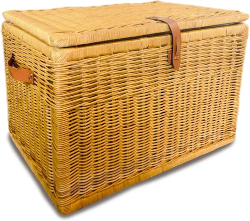 Miniatura 4 de The Basket Lady, baúl profundo de mimbre para almacenamiento