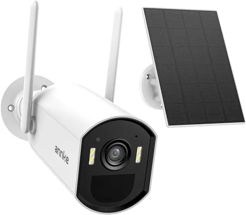 ANNKE Cámara de seguridad inalámbrica al aire libre, Cámara WiFi de doble luz de 4 MP, sensor de movimiento PIR, detección humana, visión nocturna a