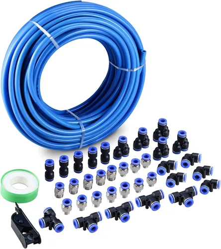 Kit de tubería de línea de aire de 100 pies, tubo neumático de diámetro exterior de 5/32 pulgadas o 0.157 in de diámetro exterior de 0.098 in, 38
