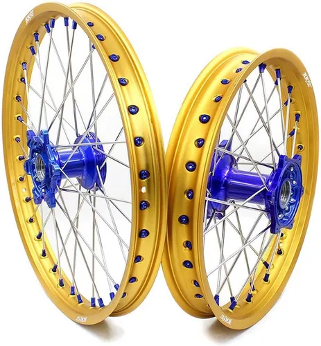 KKE 1.6 x 21/2.15 x 18 ruedas de fundición de Enduro para YAMAHA YZ125 YZ250 1999-2026 YZ250F YZ450F 2003-2026 YZ250F WR250F WR450F 2026 borde dorado