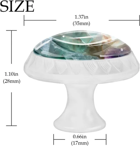 Miniatura 4 de NEWzone 4 Pack Dresser Drawer Cabinet Knobs Agate Marble Round Shape Crystal Glass Knobs Pulls Handles for Kitchen Wardrobe Cupboard Door Hardware