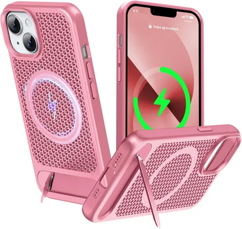 Miniatura 36 de Funda magnética de disipación de calor para iPhone 13 Pro Max, para MagSafe, protección contra caídas Coolingf, funda con función atril ajustable