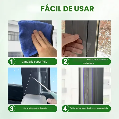 Miniatura 5 de Cinta Transparente para Sellado de Ventanas 2 Pulgadas x 10 Metros Cinta Adhesiva para Burletes Sin Residues Cinta Transparente de Aislamiento