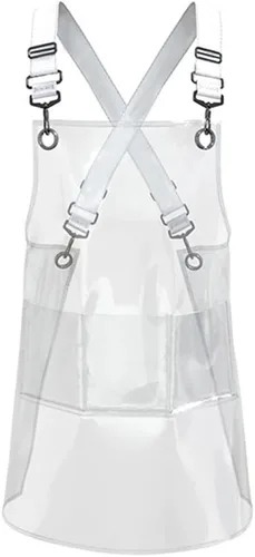 Miniatura 10 de Delantal para estilista de cabello MIKI WELL para salón, barbero, atrezzo cruzado, delantal impermeable de trabajo con 3 bolsillos