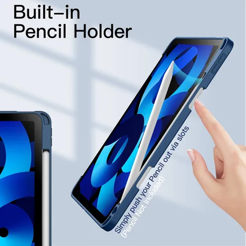 Miniatura 5 de JETech Funda para iPad Air de 11 pulgadas M3/M2 (2025/2024), iPad Air 5/4 (2022/2020 5ª/4ª) con soporte para lápiz, parte trasera transparente, Azul