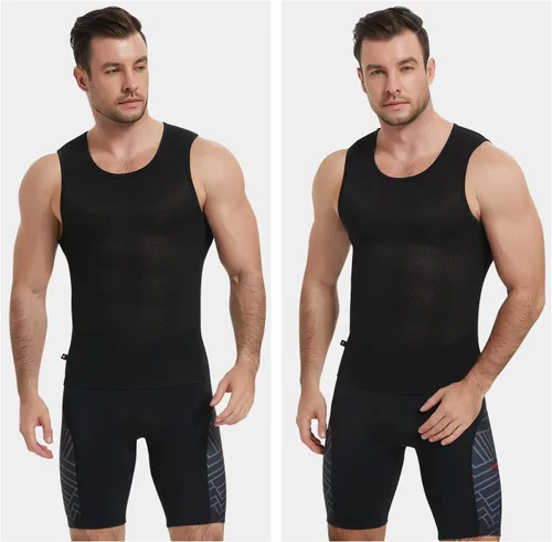 Miniatura 4 de Santic Ciclismo capa base para hombre Ciclismo Tank Top sin mangas Ciclismo Jersey Undershirt Chaleco de secado rápido estrella