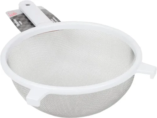 Miniatura 2 de Rocky Mountain Goods Colador clásico de malla con asa, colador de cocina de acero inoxidable de 8 pulgadas de diámetro para arroz, pasta, hornear