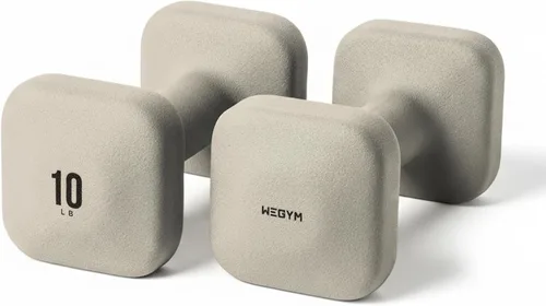 Miniatura 21 de WeGym SafeGrip Square Dumbbells with Anti Slip Handles, Aesthetic Free Weights for Home Workouts, Stable Design Prevents Rolling during Floor