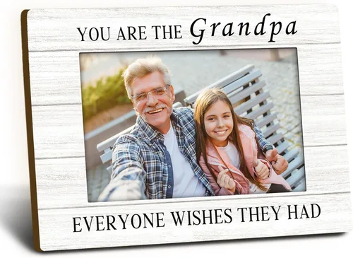 Marco de fotos para abuelos de 4 x 6 pulgadas, marco de fotos de madera para abuelos, Navidad, Día del Padre, regalos de cumpleaños para abuelos,