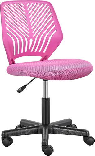 Topeakmart Silla de oficina de malla sin brazos, silla de escritorio ergonómica con altura ajustable y soporte lumbar, silla giratoria ajustable