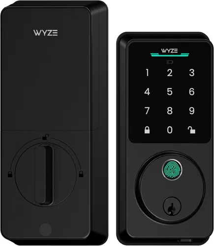 Wyze Auto-Lock Bolt v2, cerradura inteligente de entrada sin llave con huella dactilar, escáner de aprendizaje AI con Wi-Fi, cerrojo de puerta