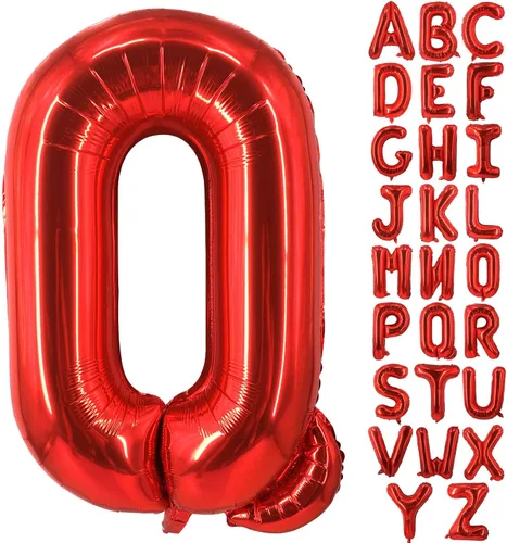Miniatura 29 de Lovoir Globos grandes de 40 pulgadas con la letra T roja de gran tamaño, globo de helio de aluminio de Mylar para decoración de fiesta de Letra roja