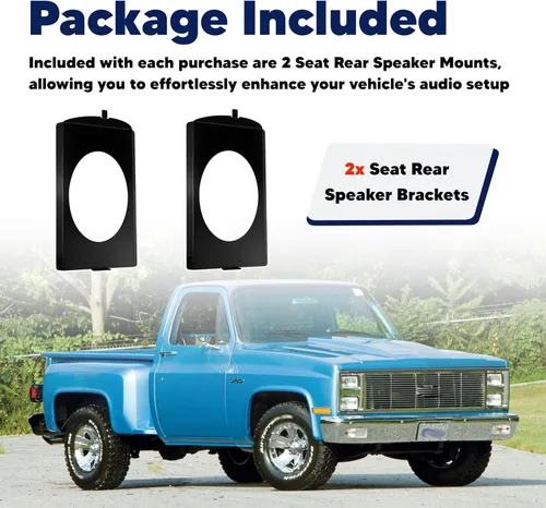 Miniatura 6 de Soporte de altavoz detrás del asiento, soportes de altavoz detrás del asiento, 6 x 9 pulgadas, apto para Chevy 1973-1987 GMC C10 Squarebody 6x9