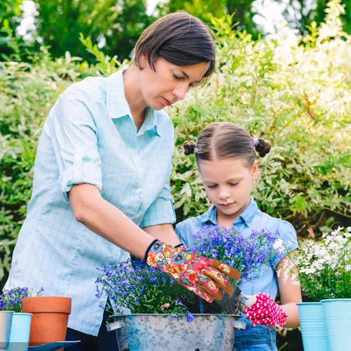 Miniatura 6 de Guantes de jardinería de cuero para mujer, guantes de jardín a prueba de espinas, guantes de trabajo para pantalla táctil, regalos ColorH