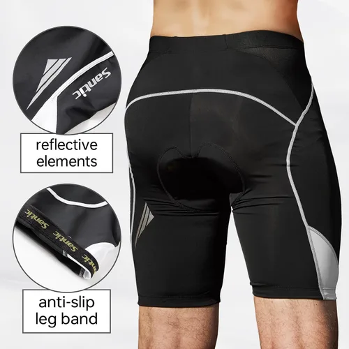 Miniatura 4 de Santic Pantalones cortos de ciclismo para hombre, pantalones acolchados para ciclismo, ropa de ciclismo