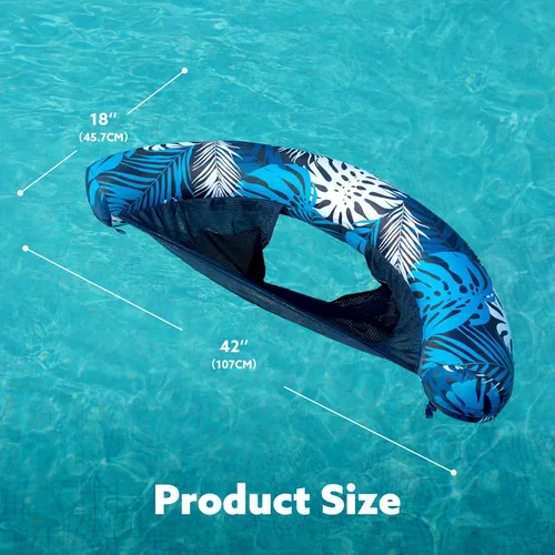 Miniatura 7 de Sloosh Flotadores de piscina para adultos, paquete de 2 sillas inflables de fideos con eslinga de tela suave, flotador flotante para piscina
