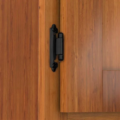 Miniatura 7 de 12 bisagras negras para puerta de gabinete, bisagras de cierre automático de cocina superpuestas de 1/2 pulgada (6 pares)