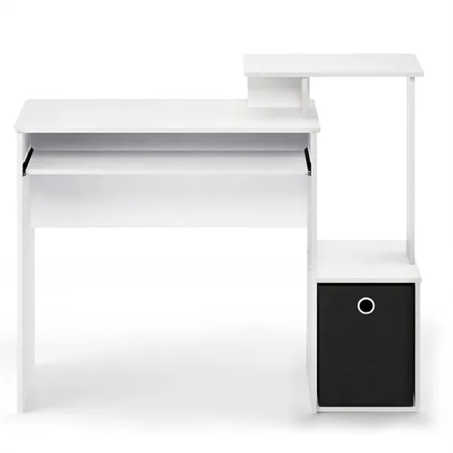 Miniatura 5 de Furinno Econ - Escritorio multiusos para computadora de oficina en casa, color blanco y negro Blanco/Negro