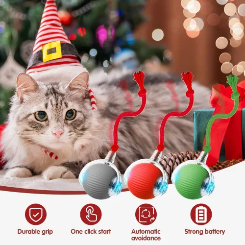 Miniatura 6 de 2026 - Juguetes interactivos para gatos de interior, juguetes para gatitos que alivian el aburrimiento en gatos de interior (rojo, verde y gris)