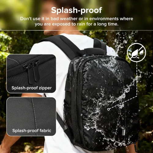 Miniatura 3 de Mochila para cámara pequeña - Impermeable Profesional DSLR Cámara Bolsa Mochila de fotografía con interior personalizable, para Canon Nikon Sony