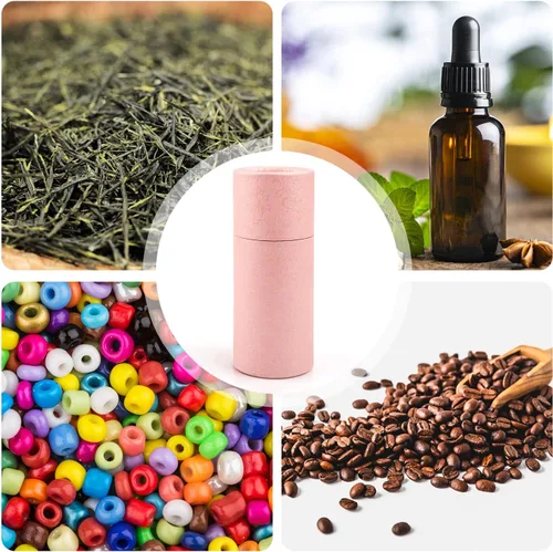 Miniatura 5 de Paquete de 12 tubos de papel kraft vacíos de 1.0 fl oz de capacidad, recipientes redondos de cartón de cartón para botellas de aceite esencial, caja