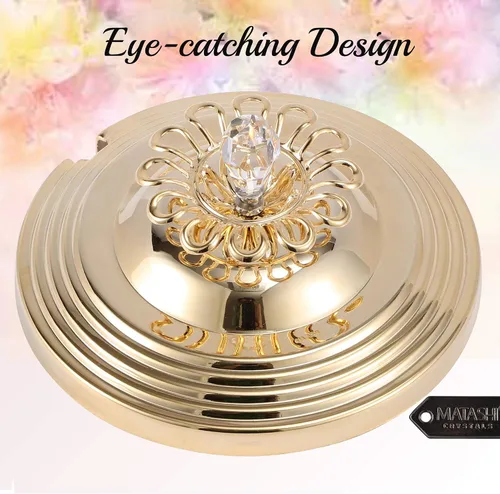 Miniatura 3 de Matashi Azucarero chapado en oro de 24 quilates, cuenco de vidrio con miel, diseño floral intrincado con cuchara tachonada de cristal, cumpleaños