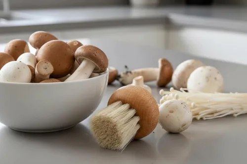 Miniatura 3 de Cuisinox Cepillo de hongos con mango ergonómico de madera de haya Cepillo de limpieza de verduras de cerdas naturales de primera calidad