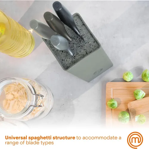 Miniatura 4 de MasterChef Juego de Bloque de Cuchillos de 6 Cuchillos de Cocina, Cuchillas de Acero Inoxidable Extra Afiladas para Corte Profesional con TIERRA
