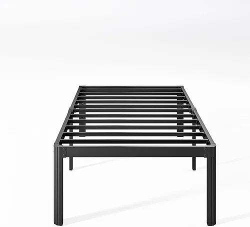 Miniatura 13 de Marco de cama King de metal de 16 pulgadas de alto, no necesita somier, plataforma de marco de cama de tamaño King resistente, sin ruido, fácil