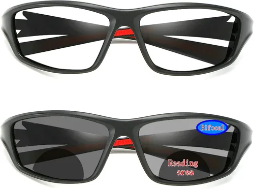 Miniatura 7 de Gafas de lectura para hombre, lentes de sol de transición, lector bifocal fotocromático para hombres, marco cuadrado deportivo vintage