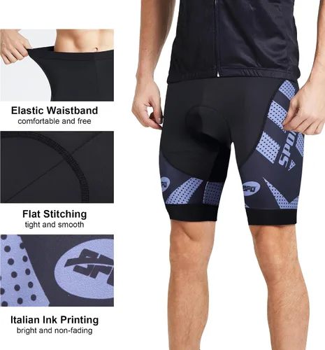 Miniatura 36 de sponeed Pantalones cortos de ciclismo para hombre, pantalones acolchados para ciclismo, ropa de ciclismo