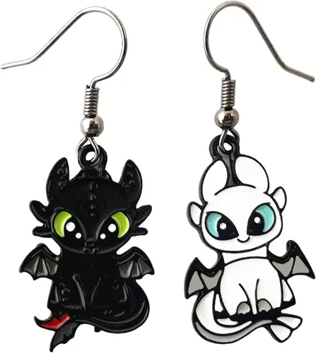 Aretes de dragón tran, dibujos animados de anime, aretes de furia, regalos para hombres, mujeres y niñas