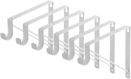 Miniatura 2 de 6 soportes de armario de barra y estante de 10 x 12 pulgadas, color blanco resistente, sin tornillos