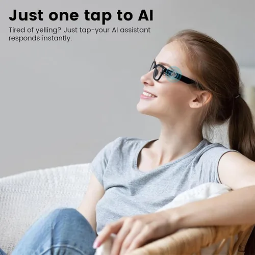 Miniatura 8 de Gafas de cámara para vlogging y computadora, lentes inteligentes de filtrado de luz azul con grabación de 1080P, manos libres y vista previa