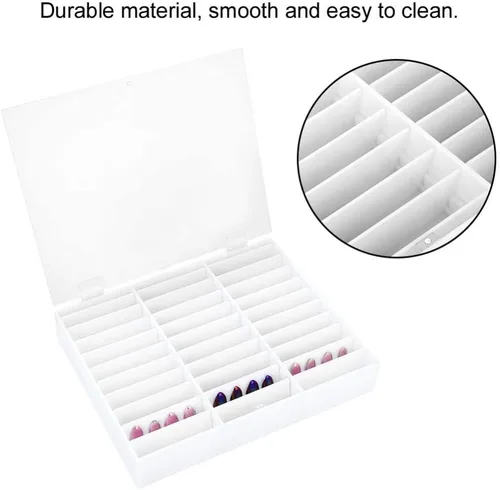 Miniatura 6 de Semme Organizador de uñas falsas, caja de almacenamiento de uñas, caja de exhibición, contenedor de decoración de uñas, caja de almacenamiento vacía