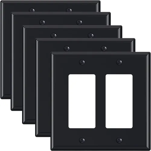 Miniatura 9 de ELEGRP Placas decorativas de pared de 3 posiciones, tamaño mediano 4.88" H x 6.75" L, cubierta frontal termoplástica irrompible para interruptor